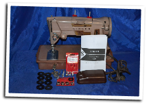 SINGER 328 ZIGZAG SEWING MACHINE WITH DISC ATTACHMENTS MANUAL HAS BEEN SERVICED