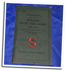 MANUAL COPY OF ORIGINAL SINGER 66-16 SEWING MACHINE
